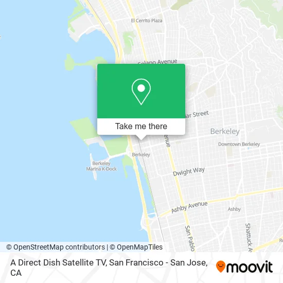 A Direct Dish Satellite TV map