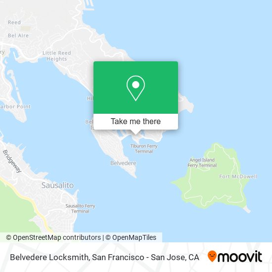 Belvedere Locksmith map