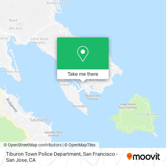 Tiburon Town Police Department map
