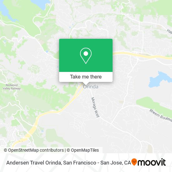 Andersen Travel Orinda map