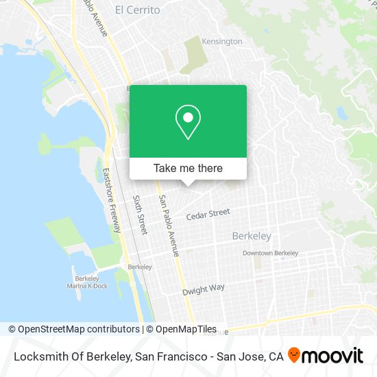 Locksmith Of Berkeley map