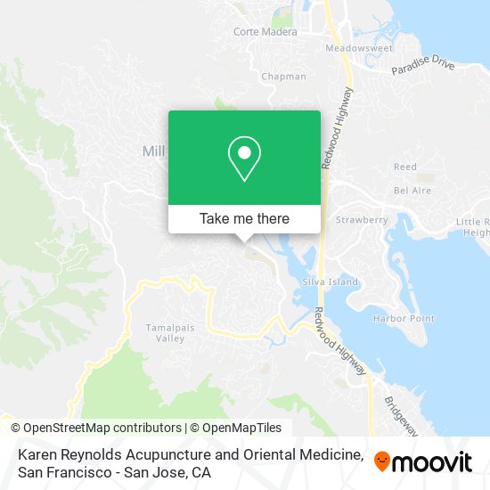 Karen Reynolds Acupuncture and Oriental Medicine map