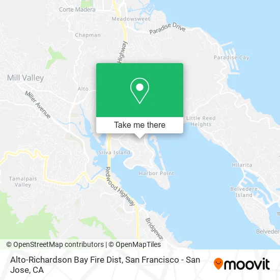 Mapa de Alto-Richardson Bay Fire Dist