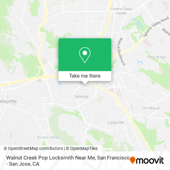 Mapa de Walnut Creek Pop Locksmith Near Me