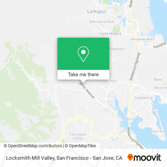 Locksmith Mill Valley map