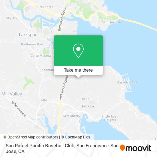 Mapa de San Rafael Pacific Baseball Club