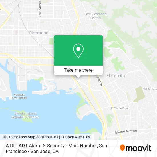 A Dt - ADT Alarm & Security - Main Number map