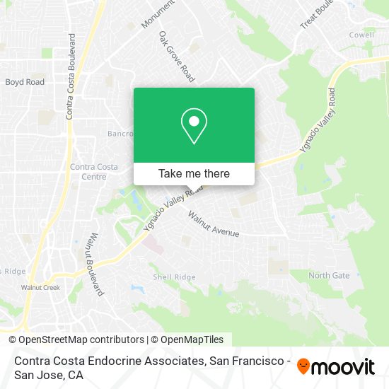 Contra Costa Endocrine Associates map