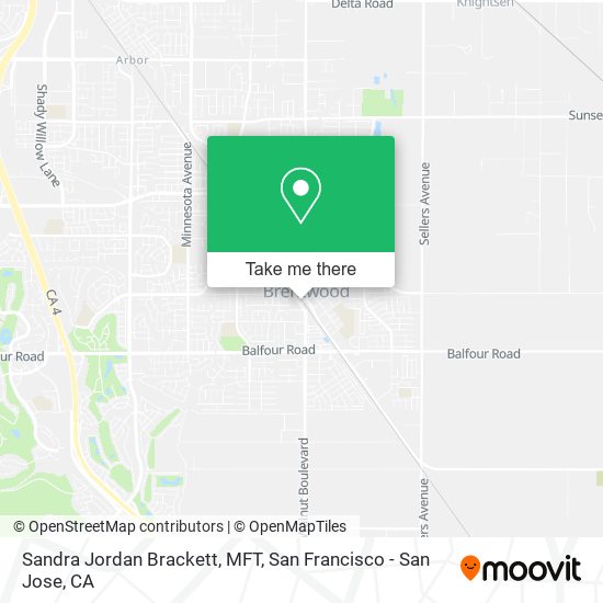 Sandra Jordan Brackett, MFT map