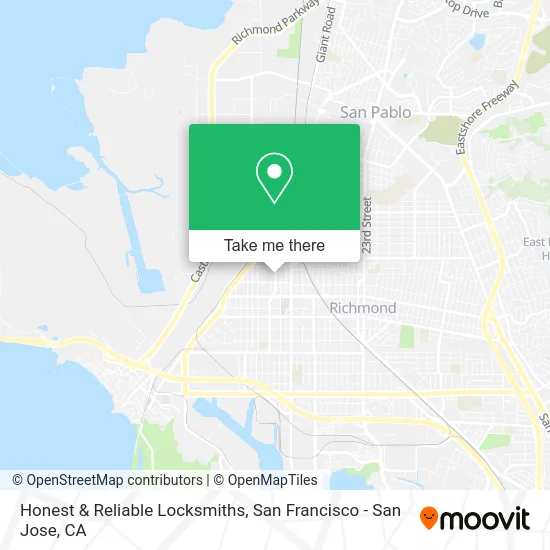 Honest & Reliable Locksmiths map