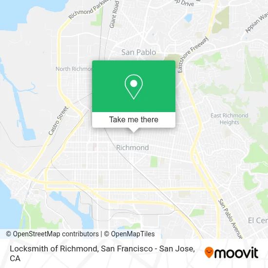 Locksmith of Richmond map
