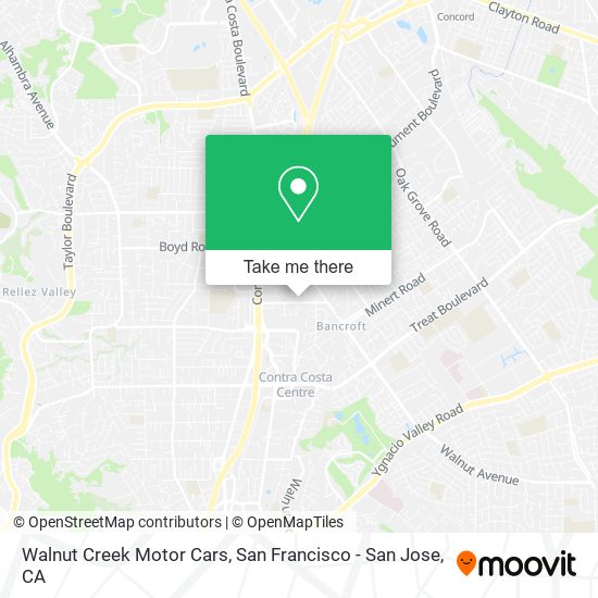 Walnut Creek Motor Cars map
