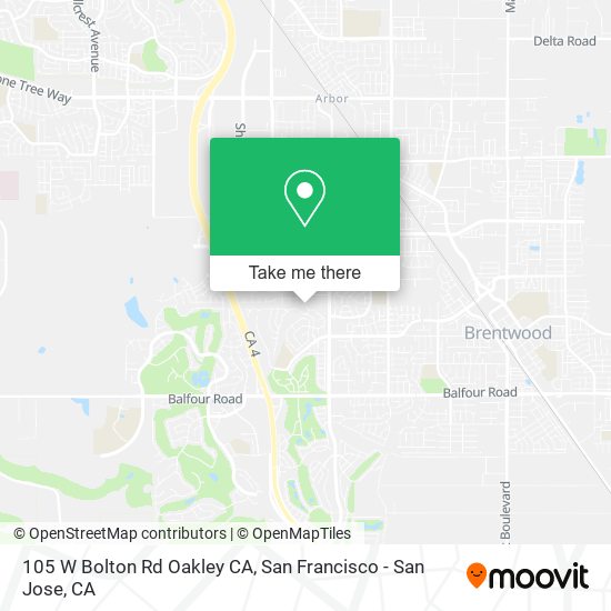 Mapa de 105 W Bolton Rd Oakley CA