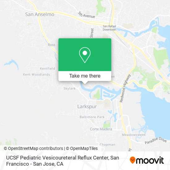 UCSF Pediatric Vesicoureteral Reflux Center map