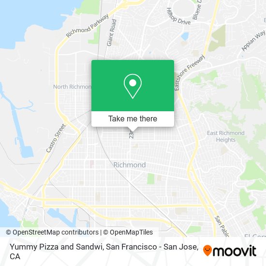 Mapa de Yummy Pizza and Sandwi