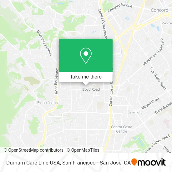 Durham Care Line-USA map