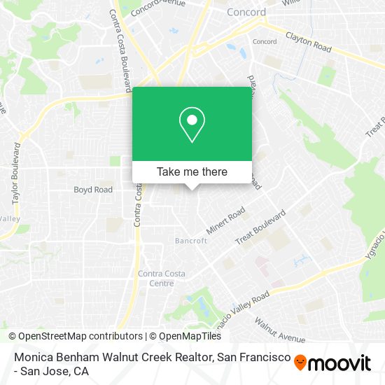 Mapa de Monica Benham Walnut Creek Realtor