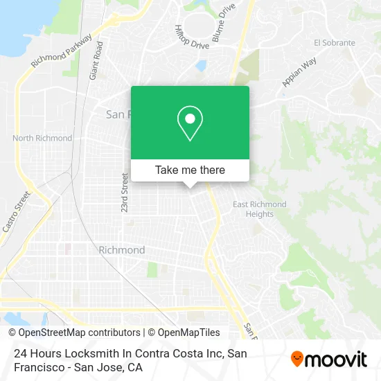 24 Hours Locksmith In Contra Costa Inc map