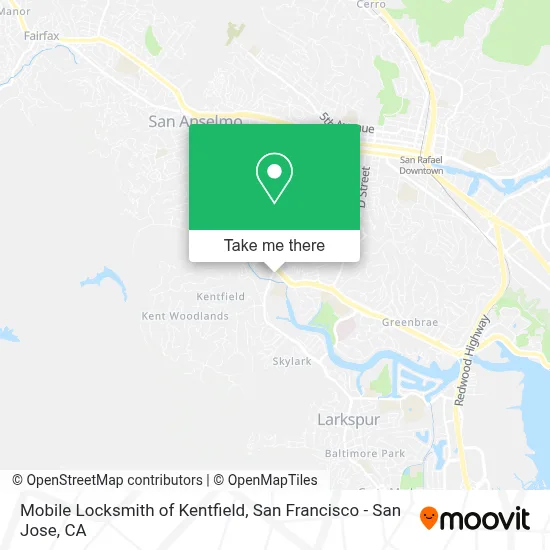 Mobile Locksmith of Kentfield map