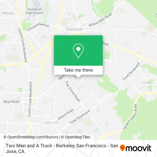 Mapa de Two Men and A Truck - Berkeley