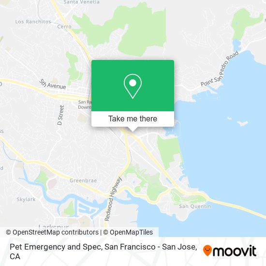 Pet Emergency and Spec map