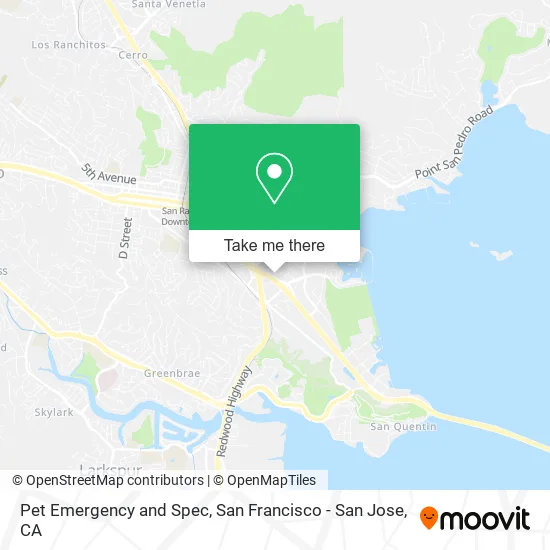 Pet Emergency and Spec map