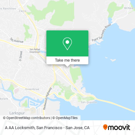 Mapa de A AA Locksmith