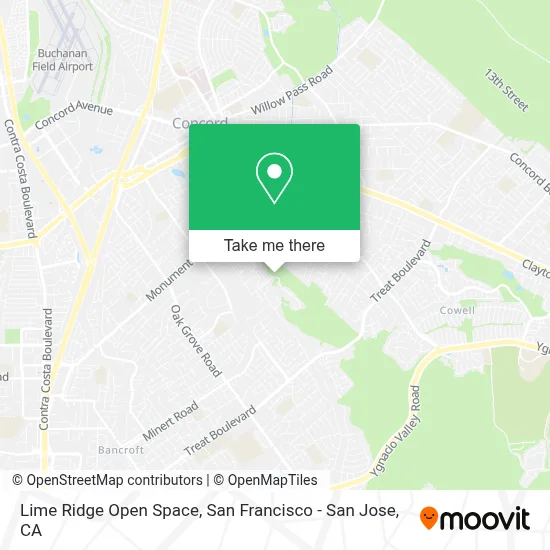 Lime Ridge Open Space map