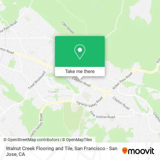 Walnut Creek Flooring and Tile map