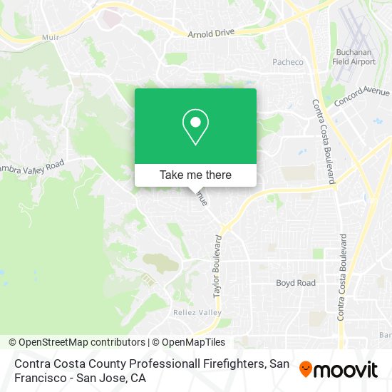 Mapa de Contra Costa County Professionall Firefighters