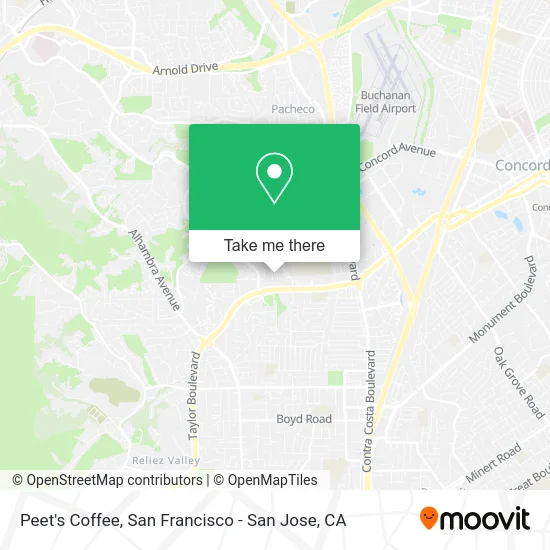 Peet's Coffee map