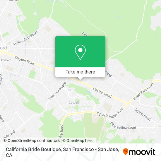 California Bride Boutique map