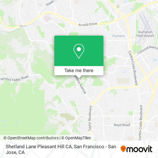 Shetland Lane Pleasant Hill CA map