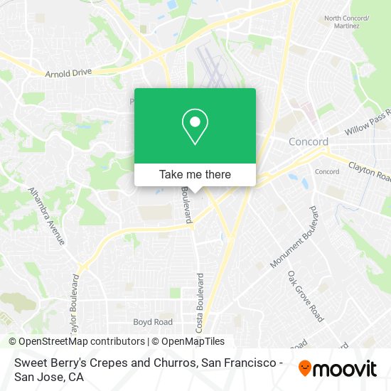 Mapa de Sweet Berry's Crepes and Churros