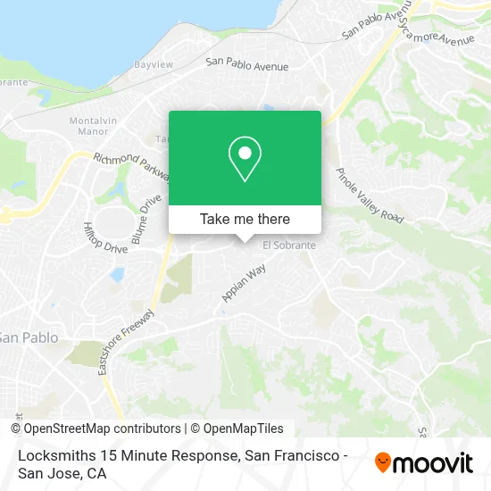 Locksmiths 15 Minute Response map