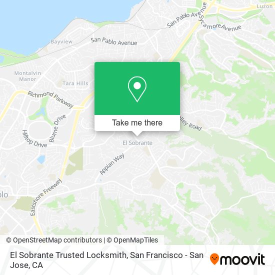 El Sobrante Trusted Locksmith map