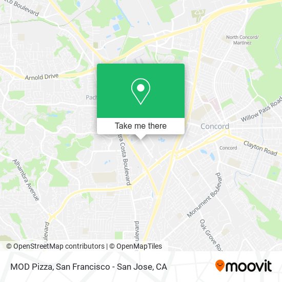 Mapa de MOD Pizza