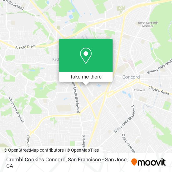 Crumbl Cookies Concord map