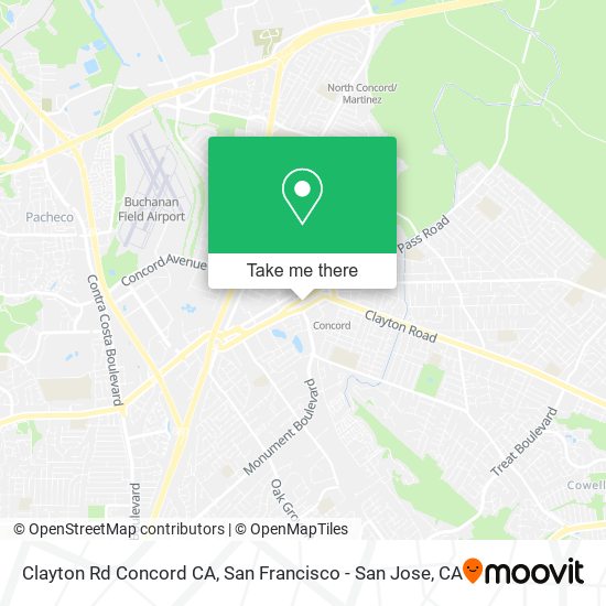 Clayton Rd Concord CA map