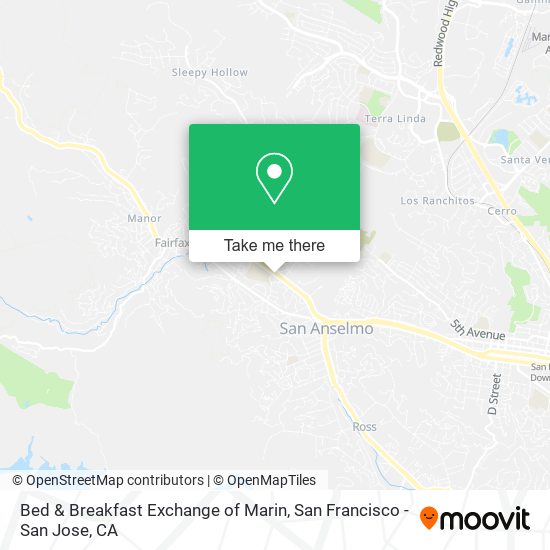 Mapa de Bed & Breakfast Exchange of Marin