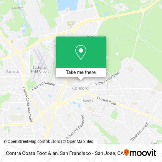 Mapa de Contra Costa Foot & an