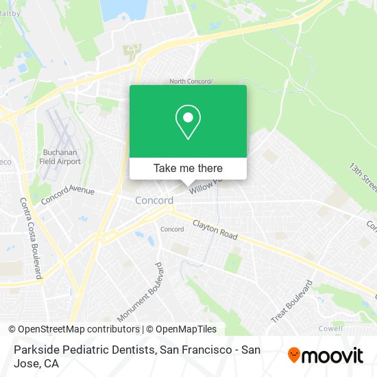 Parkside Pediatric Dentists map