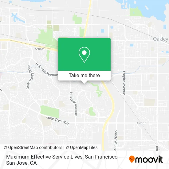Maximum Effective Service Lives map