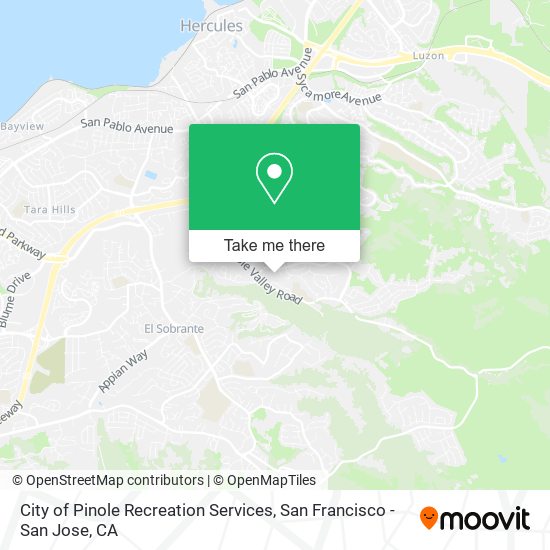 City of Pinole Recreation Services map