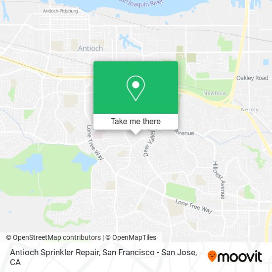 Antioch Sprinkler Repair map