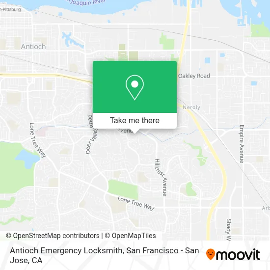 Antioch Emergency Locksmith map