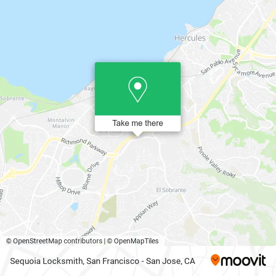 Mapa de Sequoia Locksmith