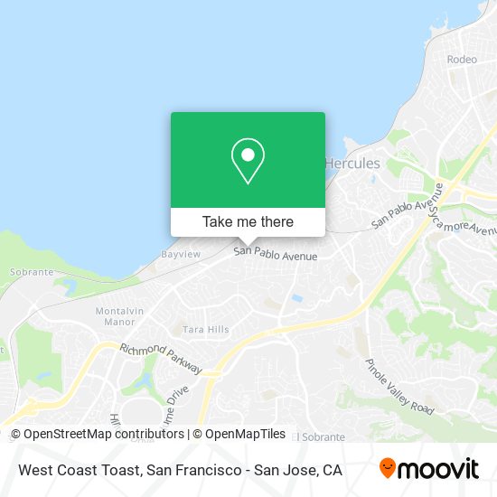 West Coast Toast map