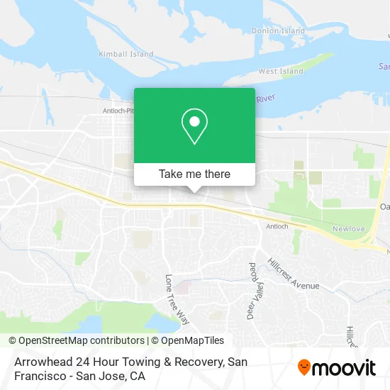 Arrowhead 24 Hour Towing & Recovery map