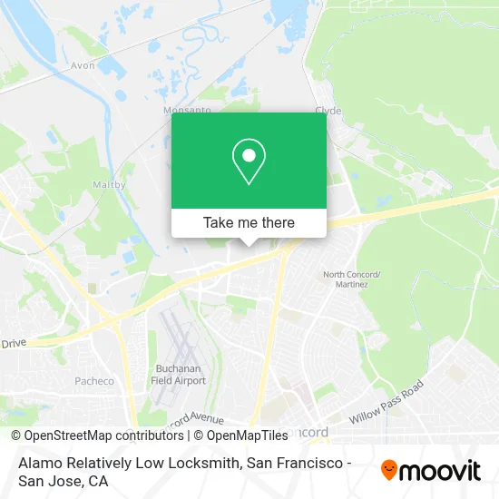 Alamo Relatively Low Locksmith map